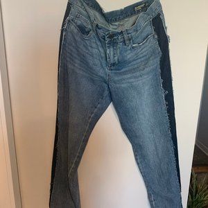 Blank NYC Crop Girlfriend Fit Two Toned Jeans